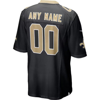 Camiseta personalizada de la NFL de los New Orleans Saints, color negro