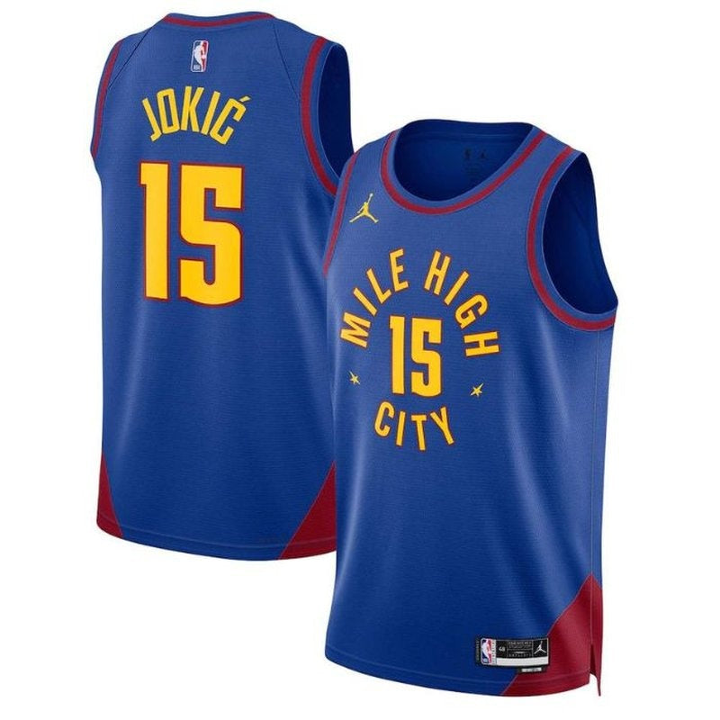 Camiseta unisex de la NBA Nikola Jokic Denver Nuggets 2023, edición Statement, azul
