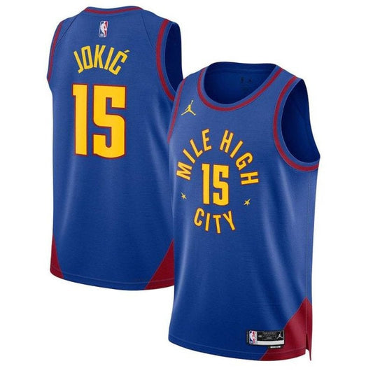 Camiseta unisex de la NBA Nikola Jokic Denver Nuggets 2023, edición Statement, azul