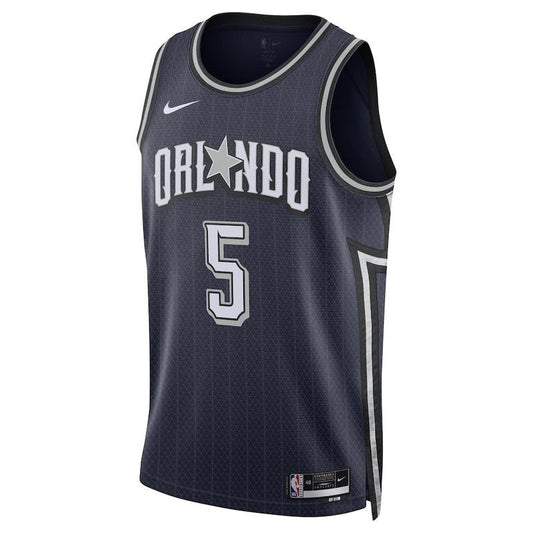 Camiseta unisex de la NBA 23/24 de los Orlando Magic de Paolo Banchero - Azul marino - Edición City