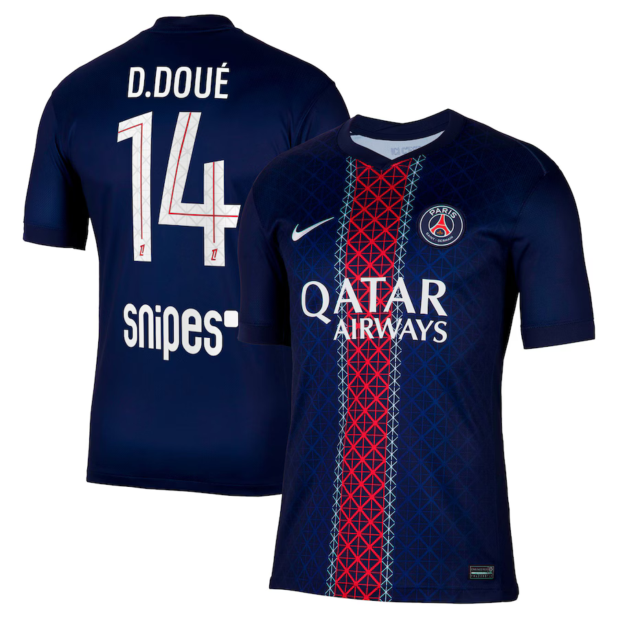 D. Doué - Camiseta local Paris Saint-Germain (PSG) 25/26 I - Versión Fan