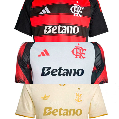 Combo de 3 Camisetas Flamengo 2025 - Versión Fan Patrocinado por Betano