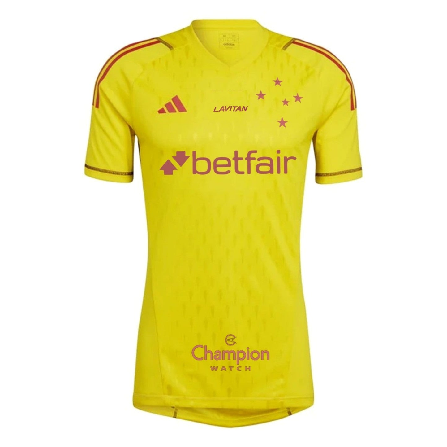 Camiseta de portero Cruzeiro 24/25 - Amarilla - Todos los patrocinadores - Versión para aficionados