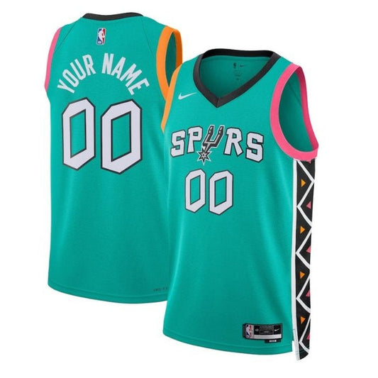 Camiseta unisex de la NBA 2023 de los San Antonio Spurs - Edición Ciudad - Turquesa