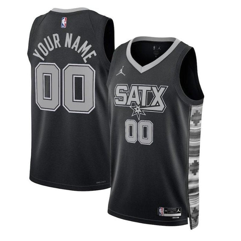 Camiseta unisex de la NBA de los San Antonio Spurs 2023 - Edición Statement - Negra