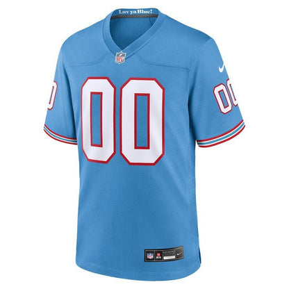Camiseta retro personalizada de la NFL de los Tennessee Titans y los Oilers - Azul claro