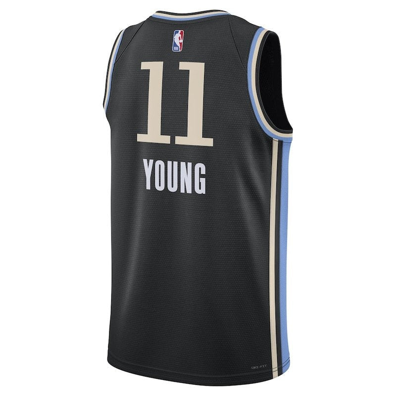 Camiseta unisex de la NBA Trae Young Atlanta Hawks 23/24 - Negra - Edición Ciudad