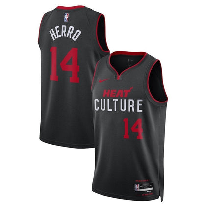 Camiseta unisex de la NBA Tyler Herro Miami Heat 23/24 - Negra - Edición Ciudad